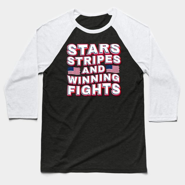 Stars Stripes and Winning Fights .aldz Baseball T-Shirt by Can Photo